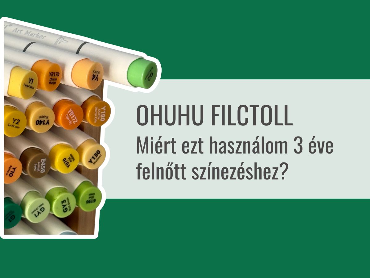 Filctoll színezéshez használt Ohuhu filctollak felnőtt színezés közben
