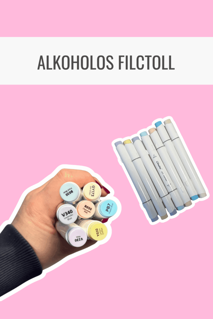 alkoholos filctoll színezéshez, kétvégű filctoll készlet