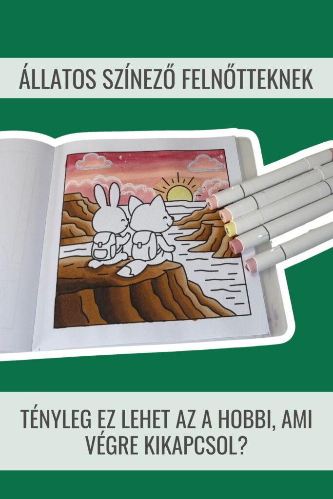 Állatos színező felnőtteknek, tényleg ez lehet a hobbi ami végre kikapcsol? állatos színező felnőtteknek naplementés jelenettel és alkoholos filcekkel