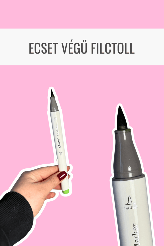 ecset végű filctoll színezéshez, brush marker használata felnőtt színezésnél