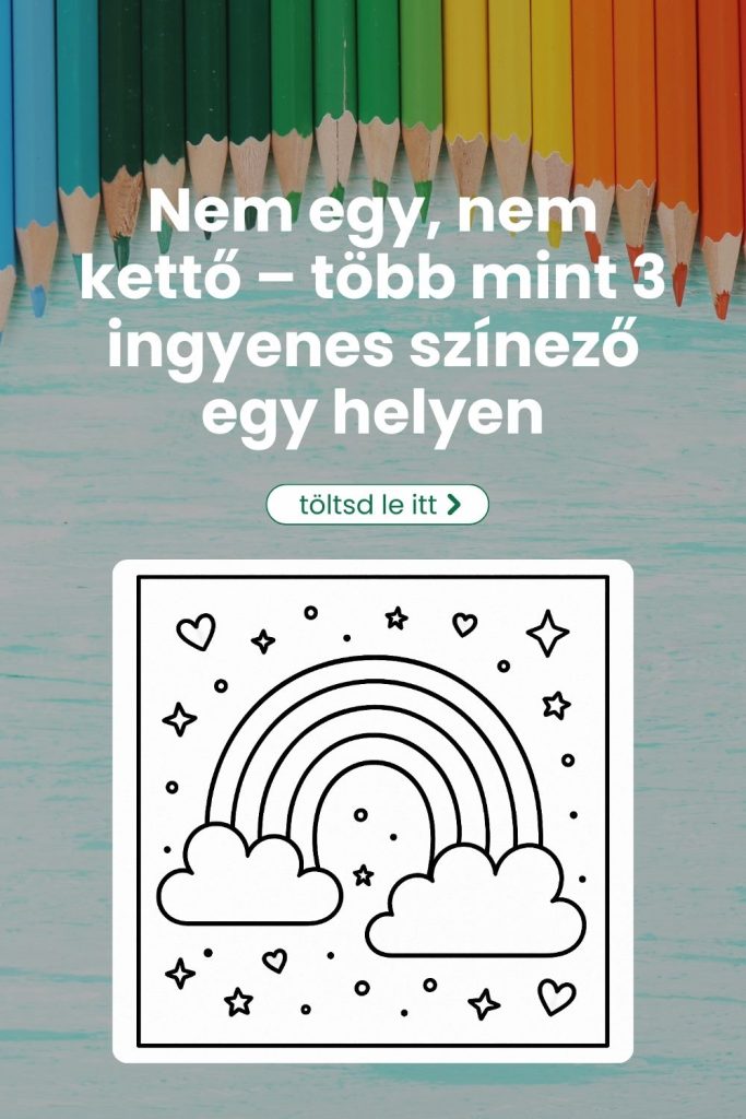 Ingyenesen nyomtatható színező szivárványos mintával, letisztult és megnyugtató stílusban
