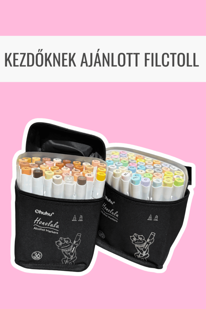 kezdőknek ajánlott filctoll színezéshez, alkoholos filctoll készlet