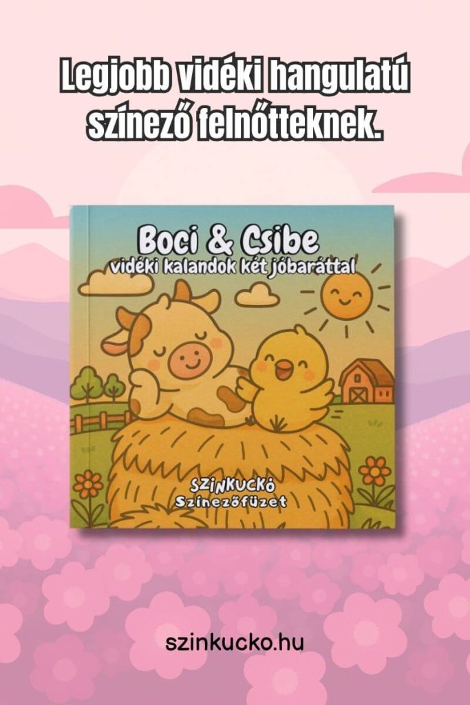 Legjobb vidéki hangulatú felnőtt színező – Boci és Csibe színezőfüzet