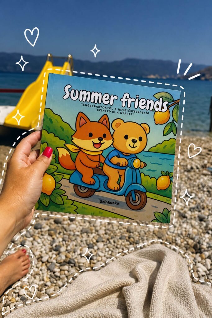 Summer friends kawaii nyári színező