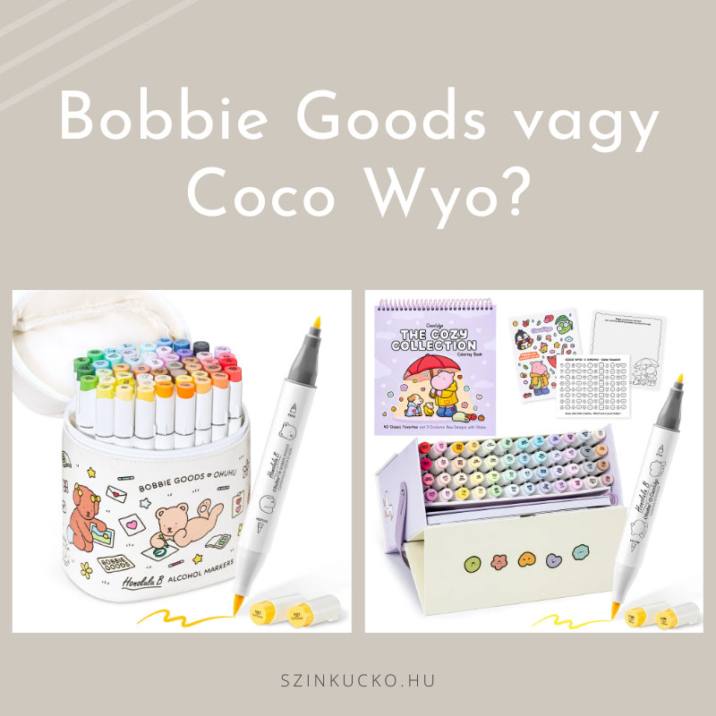 Ohuhu filctoll szett összehasonlítás Bobbie Goods és Coco Wyo kollaboráció között